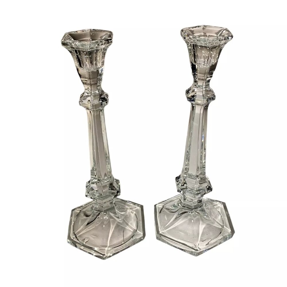 Vintage Classic Crystal Set of Candlesticks